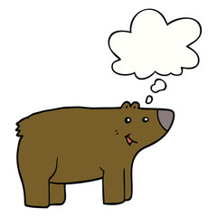 cartoon bear and thought bubble