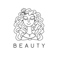 Beauty salon, spa logo. Female face