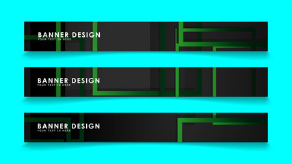 Abstract geometric and rectangular pattern banners with green gradients. Vector Illustration. Eps 10