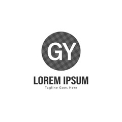 Initial GY logo template with modern frame. Minimalist GY letter logo vector illustration