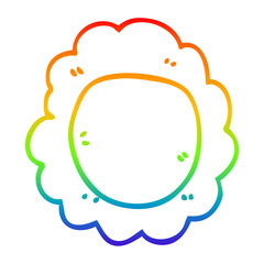 rainbow gradient line drawing cartoon flower