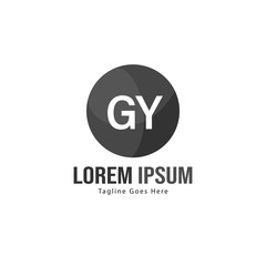 Initial GY logo template with modern frame. Minimalist GY letter logo vector illustration