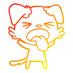 warm gradient line drawing cartoon disgusted dog
