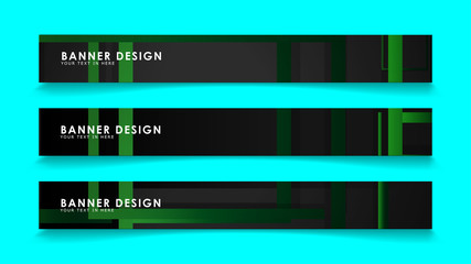 Abstract geometric and rectangular pattern banners with green gradients. Vector Illustration. Eps 10