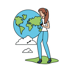 Avatar woman with planet design