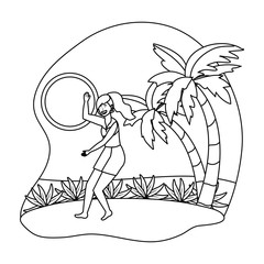 Girl with summer swimwear design