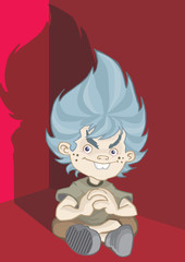 kid evil in corner