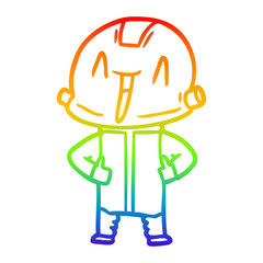 rainbow gradient line drawing cartoon robot