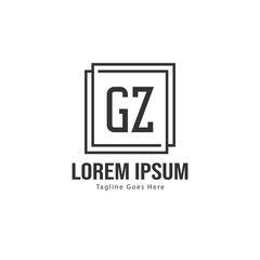 Obraz premium Initial GZ logo template with modern frame. Minimalist GZ letter logo vector illustration