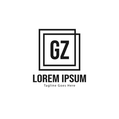 Obraz premium Initial GZ logo template with modern frame. Minimalist GZ letter logo vector illustration
