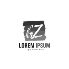 Initial GZ logo template with modern frame. Minimalist GZ letter logo vector illustration