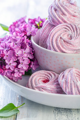 Homemade marshmallow.Traditional Russian dessert.