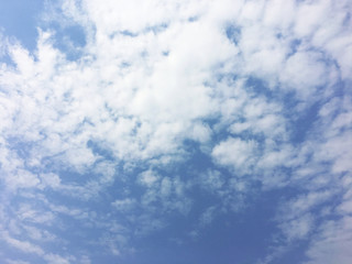 White clouds and blue sky background