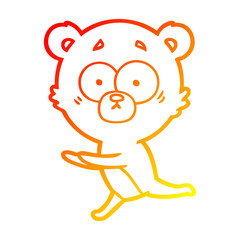warm gradient line drawing worried bear cartoon