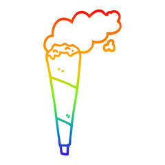 rainbow gradient line drawing cartoon marijuana joint smoking