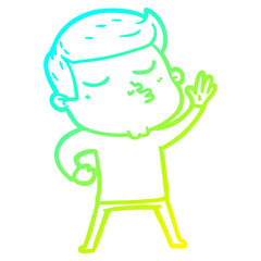 cold gradient line drawing cartoon model guy pouting