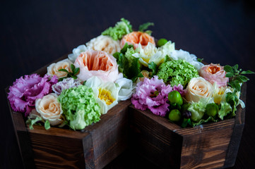bouquet of tulips in a wrapper