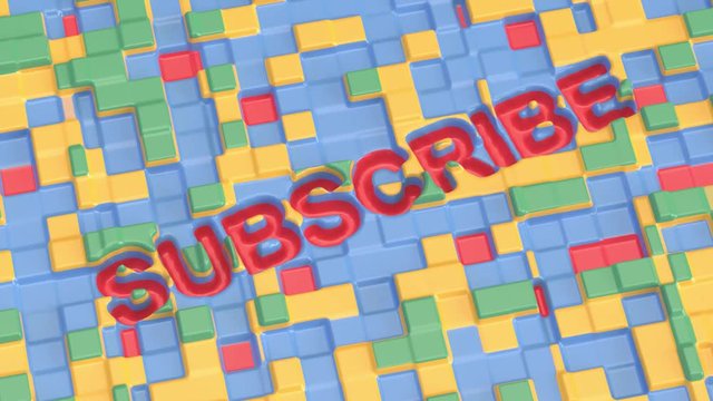 Subscribe stylized button in cubes call intro outro for social media