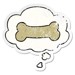 cartoon illustration drawing and thought bubble as a distressed worn sticker