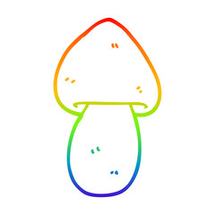 rainbow gradient line drawing cartoon mushroom
