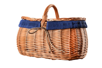 Picnic basket, isolated on white background