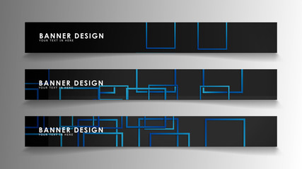 Abstract geometric and rectangular pattern banners with blue gradients. Vector Illustration. Eps 10