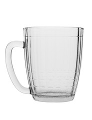 Empty beer mug isolated on white background.