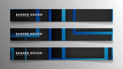 Abstract geometric and rectangular pattern banners with blue gradients. Vector Illustration. Eps 10