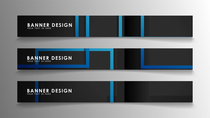 Abstract geometric and rectangular pattern banners with blue gradients. Vector Illustration. Eps 10