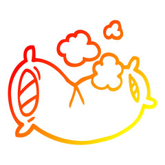 warm gradient line drawing cartoon fluffy pillow