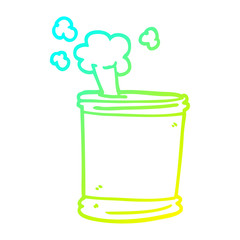 cold gradient line drawing cartoon can of beer