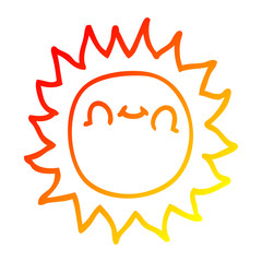 warm gradient line drawing cartoon happy sunshine