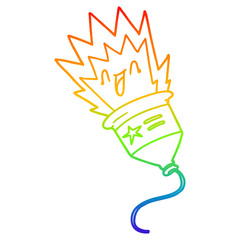 rainbow gradient line drawing party popper cartoon