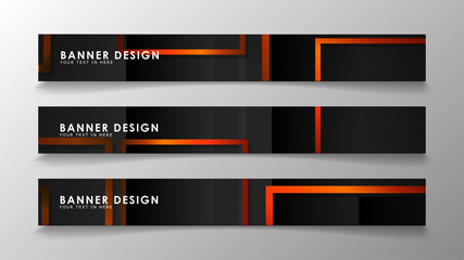 Fototapeta premium Abstract geometric and rectangular pattern banners with orange gradients