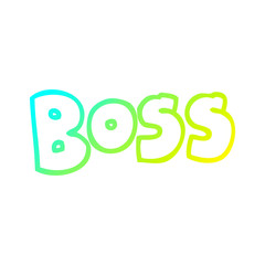 cold gradient line drawing cartoon word boss