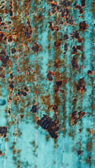 Rusty metal texture with streaks of rust, soft focus for vintage grunge surface backgrounds