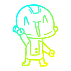cold gradient line drawing cartoon robot
