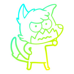 cold gradient line drawing cartoon annoyed fox