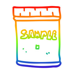 rainbow gradient line drawing cartoon medical sample jar