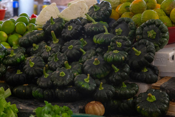 pumpkins,fruits and vegetables for sale in Valladolid, Mexico