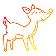 warm gradient line drawing cartoon deer