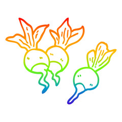 rainbow gradient line drawing cartoon healthy radish