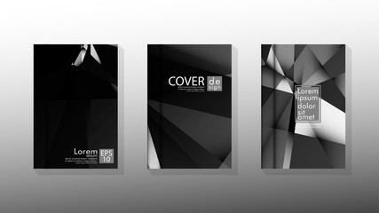 Set Cover design poster with geometric layered triangles