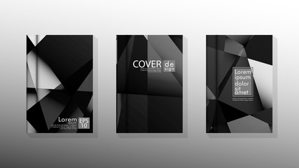 Set Cover design poster with geometric layered triangles