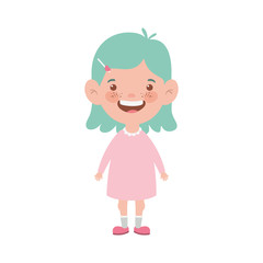baby girl standing smiling on white background