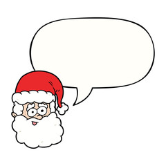cartoon santa claus and speech bubble