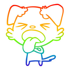rainbow gradient line drawing cartoon disgusted dog