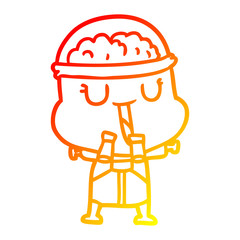 warm gradient line drawing happy cartoon robot