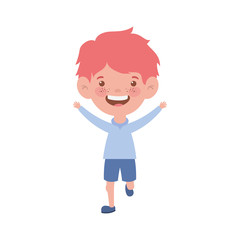 baby boy standing smiling on white background