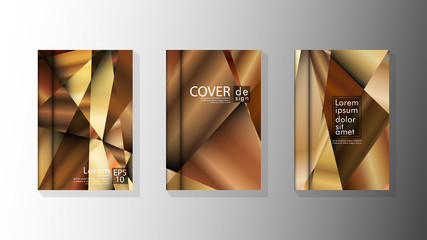 Set Cover design Triangle background abstract with luxurious colors